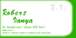 robert vanya business card
